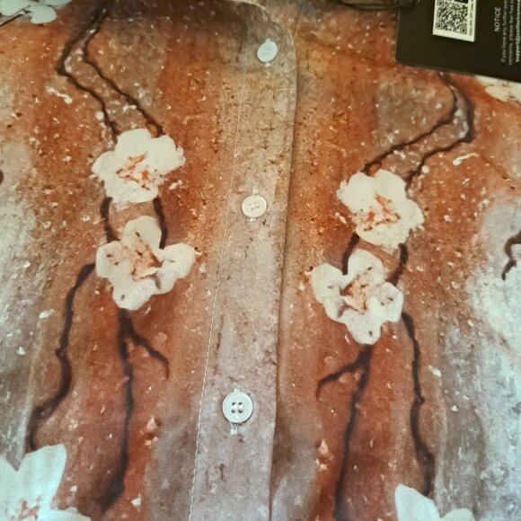 JUST FASHION NOW womens shirt BLOUSE top SIZE L Floral ART TO WEAR OFFICE ** NWT - Picture 3 of 8